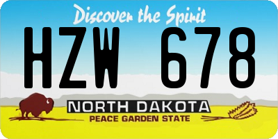 ND license plate HZW678