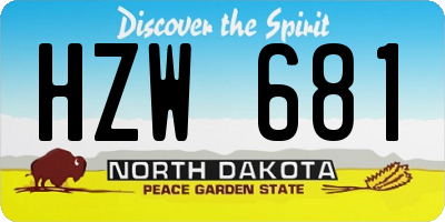 ND license plate HZW681