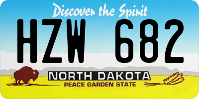 ND license plate HZW682