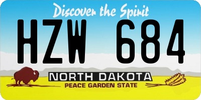 ND license plate HZW684