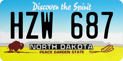 ND license plate HZW687