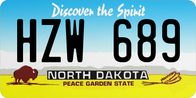 ND license plate HZW689