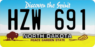 ND license plate HZW691