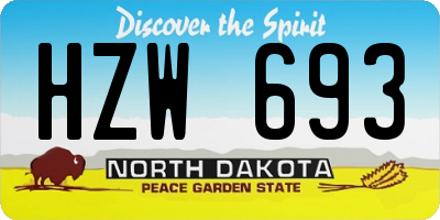 ND license plate HZW693