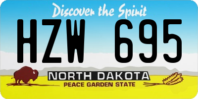 ND license plate HZW695
