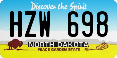 ND license plate HZW698