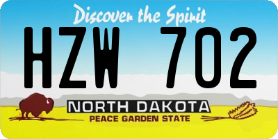 ND license plate HZW702