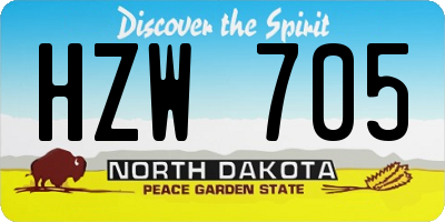 ND license plate HZW705