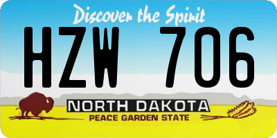 ND license plate HZW706
