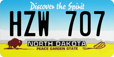 ND license plate HZW707