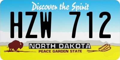 ND license plate HZW712