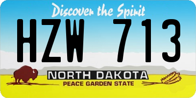 ND license plate HZW713