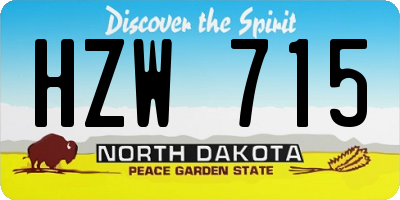 ND license plate HZW715