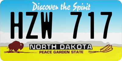 ND license plate HZW717