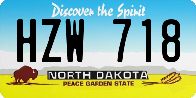 ND license plate HZW718