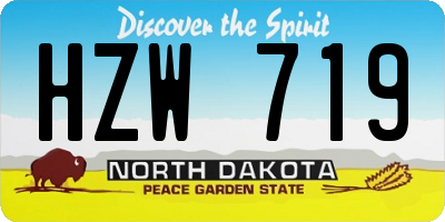 ND license plate HZW719