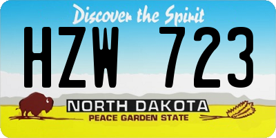 ND license plate HZW723