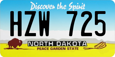 ND license plate HZW725