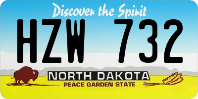 ND license plate HZW732