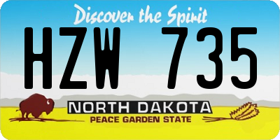 ND license plate HZW735