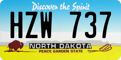 ND license plate HZW737