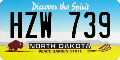 ND license plate HZW739