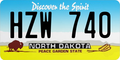 ND license plate HZW740