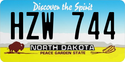 ND license plate HZW744