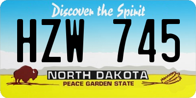 ND license plate HZW745