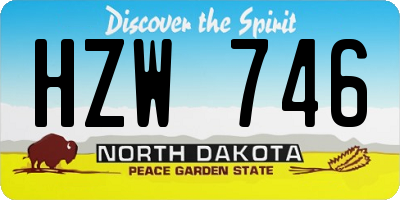 ND license plate HZW746