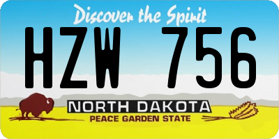 ND license plate HZW756