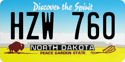 ND license plate HZW760