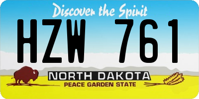ND license plate HZW761
