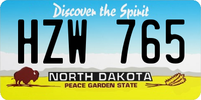 ND license plate HZW765