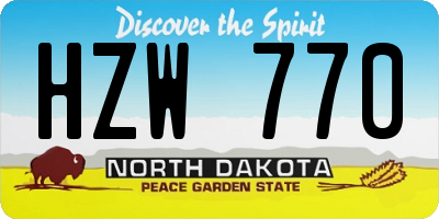 ND license plate HZW770