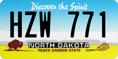 ND license plate HZW771