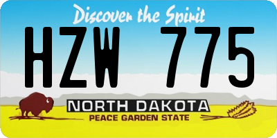 ND license plate HZW775