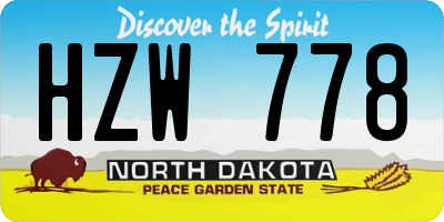 ND license plate HZW778