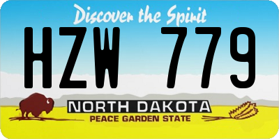 ND license plate HZW779