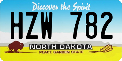 ND license plate HZW782