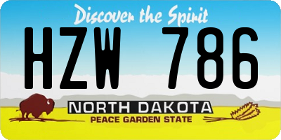 ND license plate HZW786