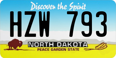 ND license plate HZW793