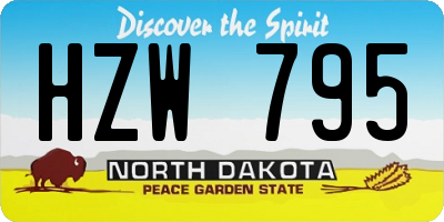 ND license plate HZW795