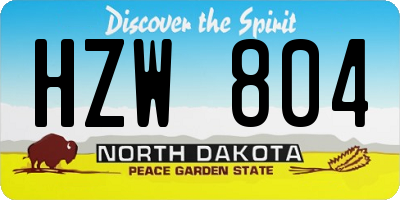 ND license plate HZW804