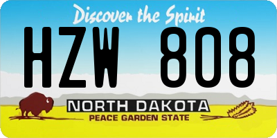 ND license plate HZW808