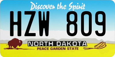 ND license plate HZW809