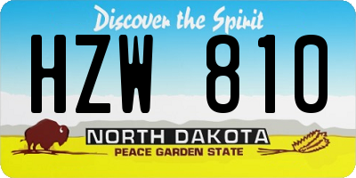 ND license plate HZW810