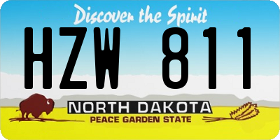 ND license plate HZW811