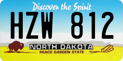 ND license plate HZW812