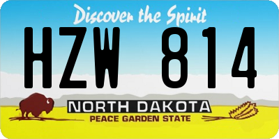 ND license plate HZW814